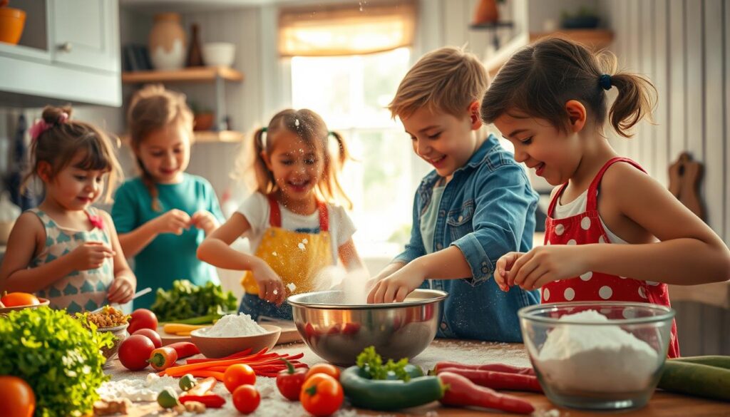 Kinder kochen gemeinsam