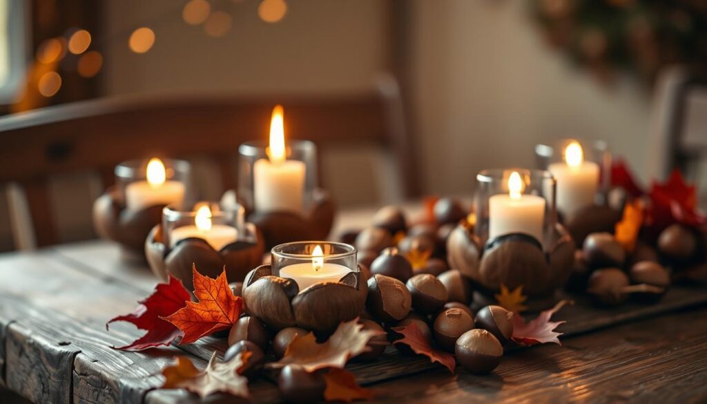 Kerzenhalter aus Kastanien