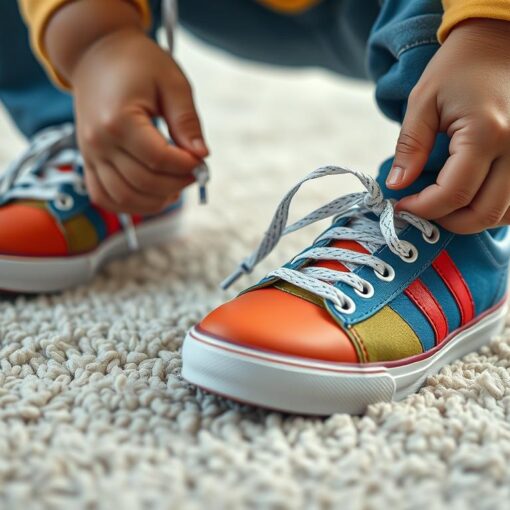 Schuhe binden lernen