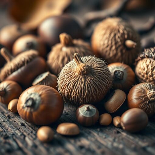 basteln mit Kastanien und Eicheln