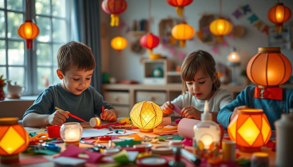Kleinkinder basteln eine Laterne Kleinkinder basteln eine Laterne