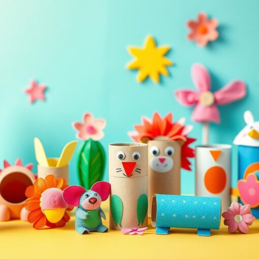 basteln mit Klopapierrollen Kleinkinder