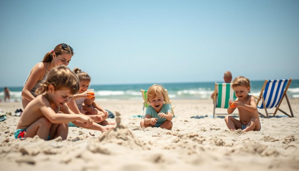 Strandaktivitäten Familie in Cuxhaven