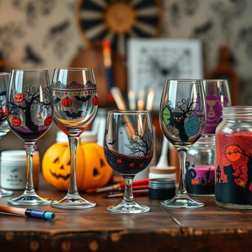 Halloween Gläser basteln