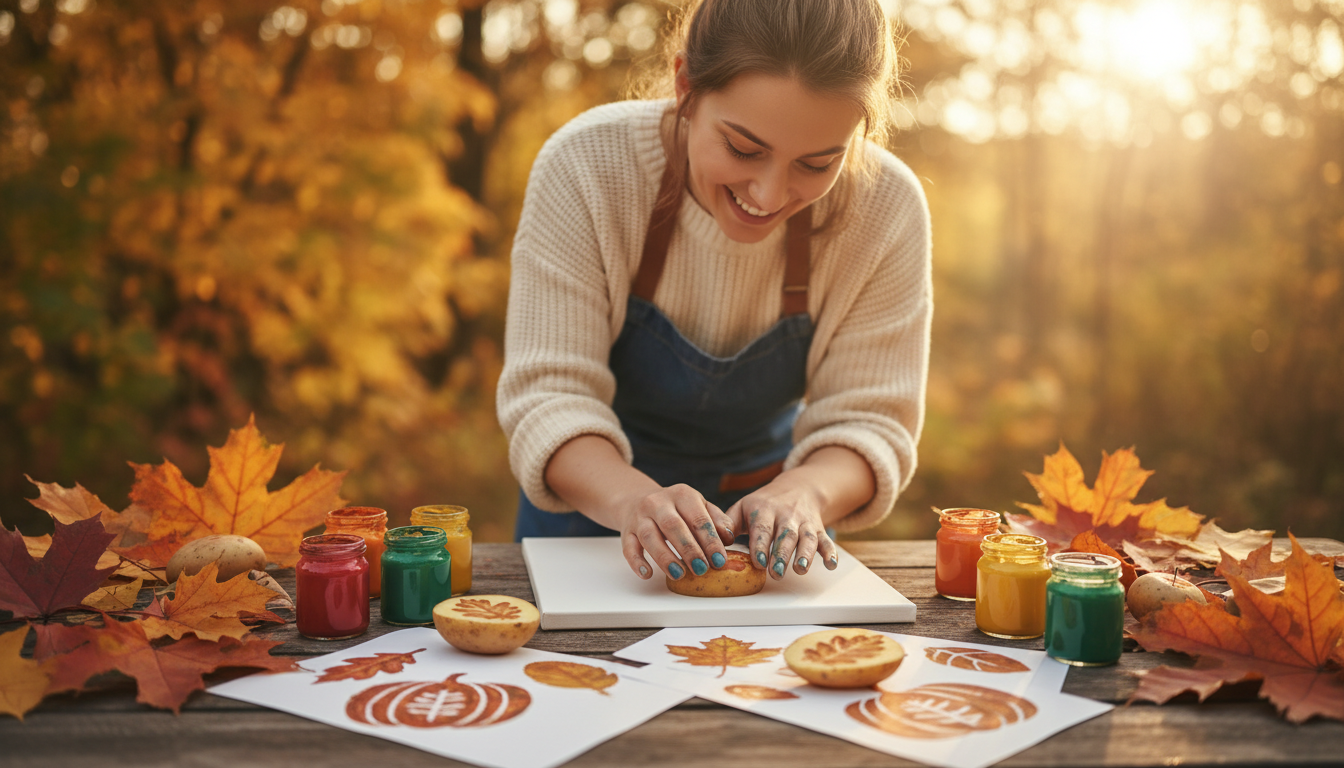 Kartoffeldruck Herbst