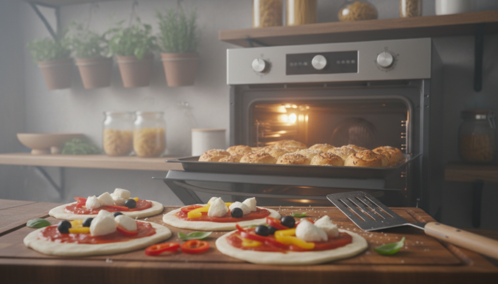 Zubereitung Pizzasemmeln Backofen