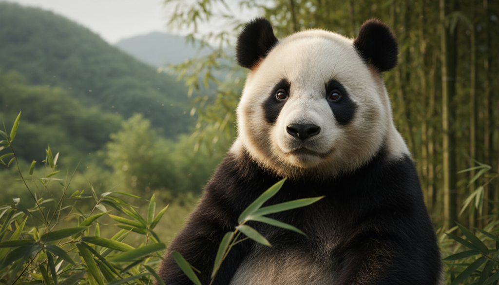 Schattierung und Details Panda