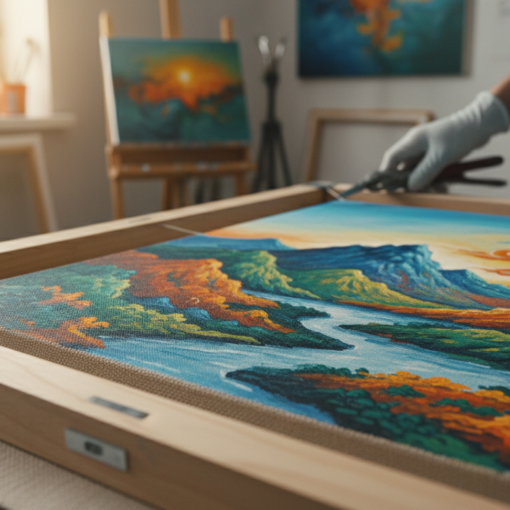 Fertiges Bild auf Keilrahmen spannen