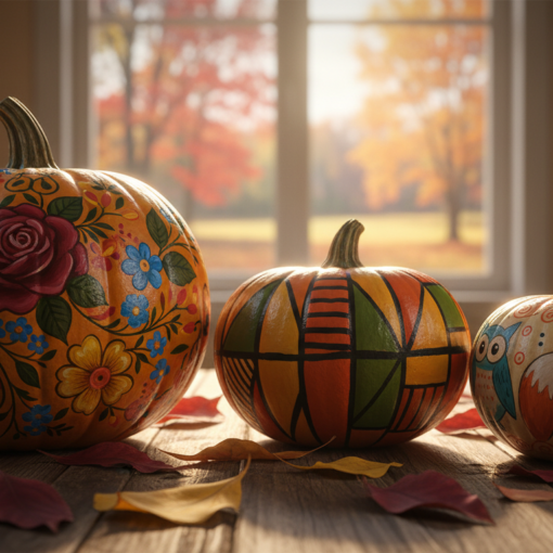 Kürbisse bemalen