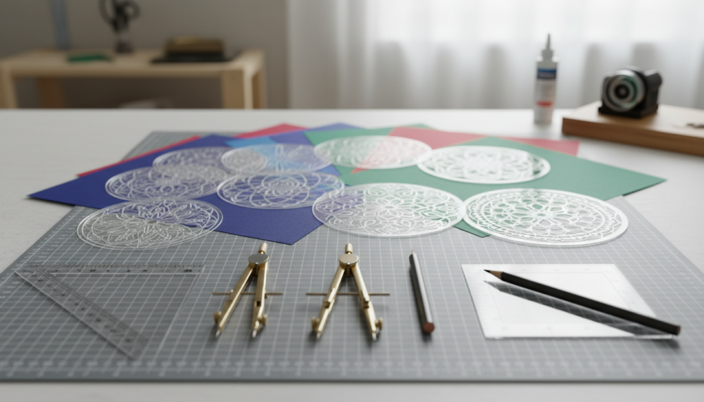 Materialien und Werkzeuge für präzise Muster
