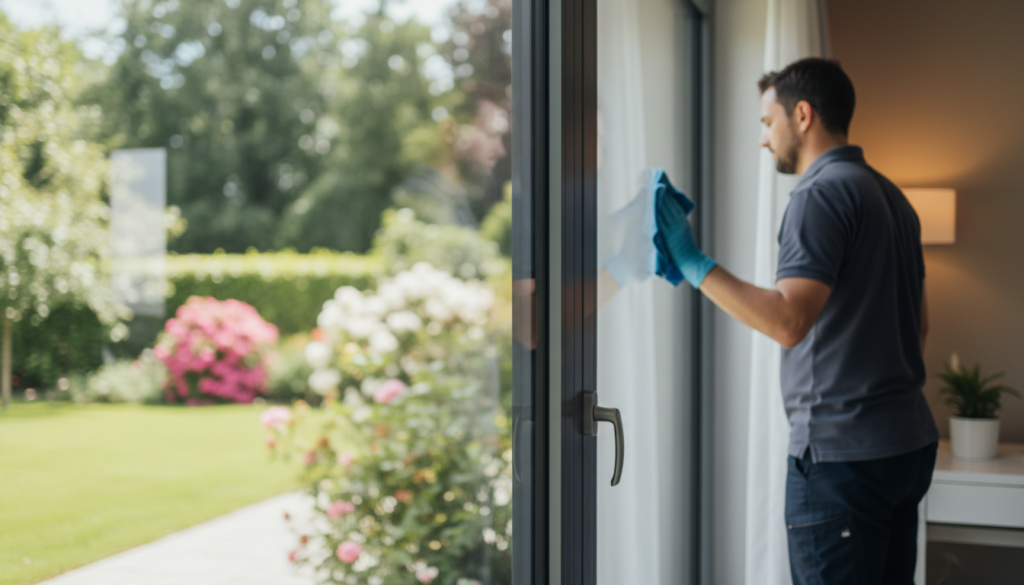 Reinigung der Glasflächen und Fensterrahmen