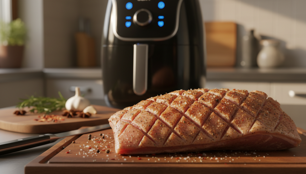 Vorbereitung der Schwarte für Krustenbraten Vorbereitung der Schwarte für Krustenbraten