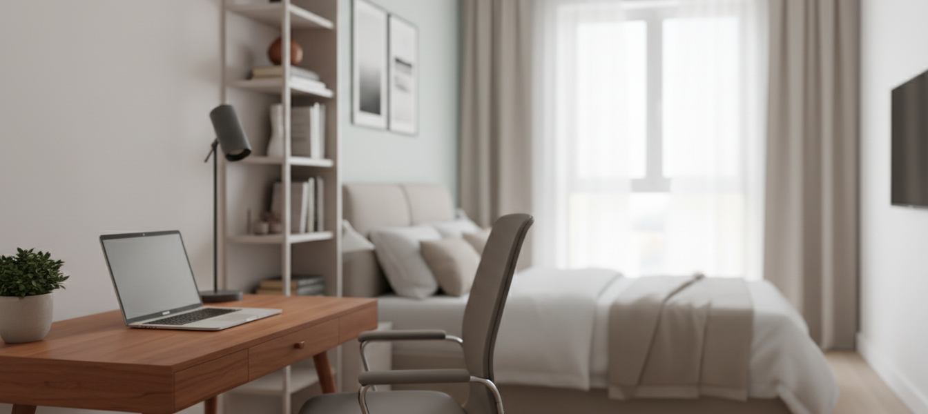 Arbeitsecke im Schlafzimmer