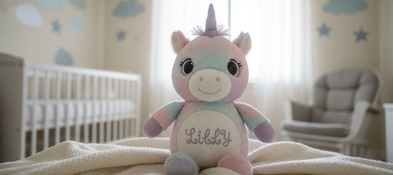Personalisiertes Kuscheltier zur Geburt