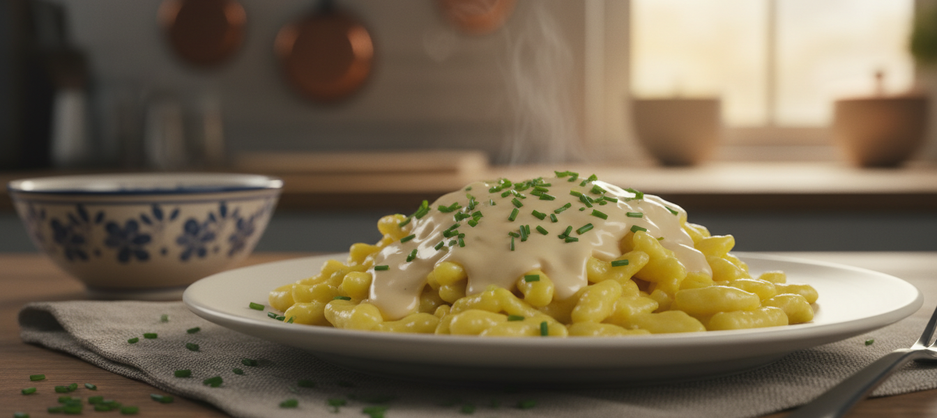 Spätzle mit Rahmsoße