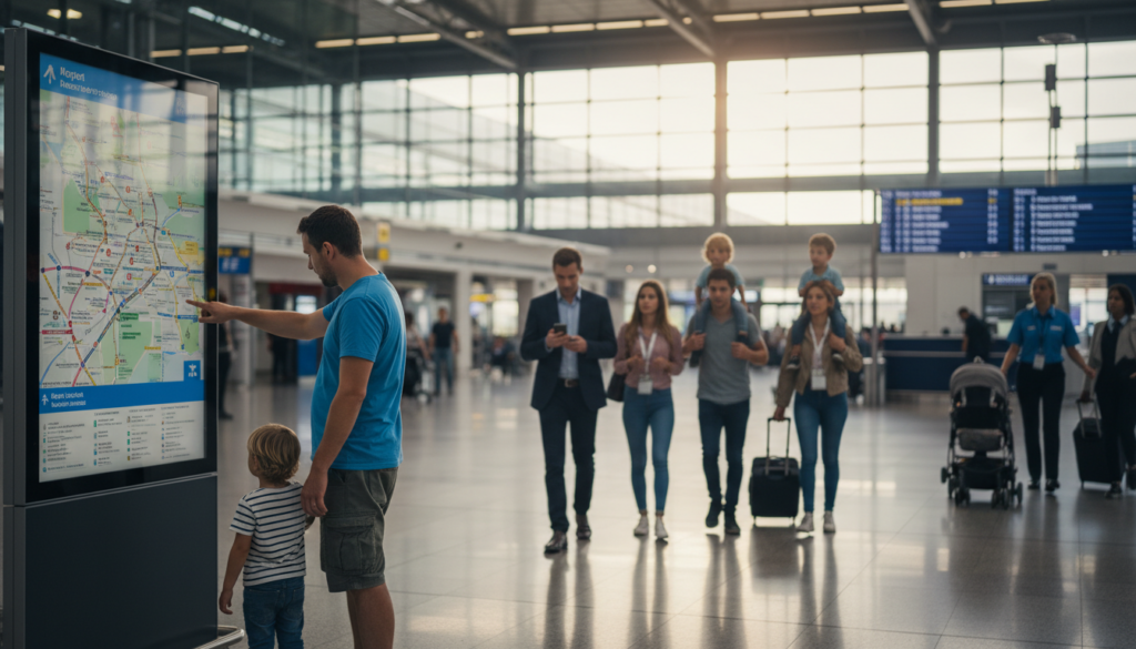 Zeitmanagement und Wege zum Gate am Flughafen