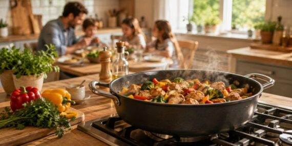 Welche Pfanne passt zu großen Familienportionen