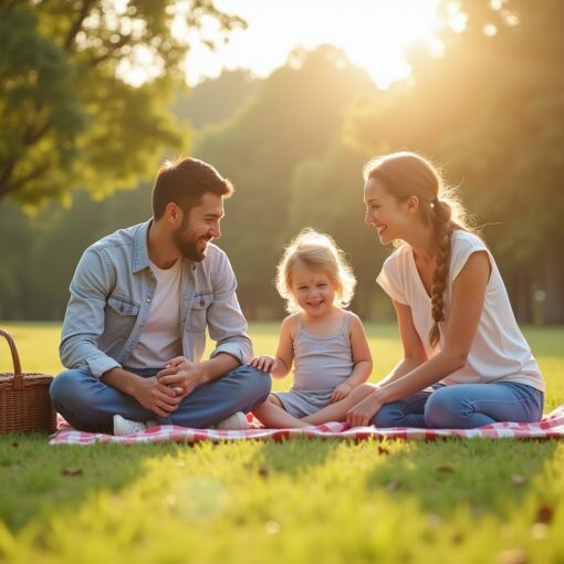 familienpicknick im park-Titel