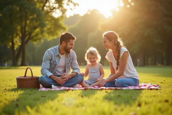 familienpicknick im park-Titel