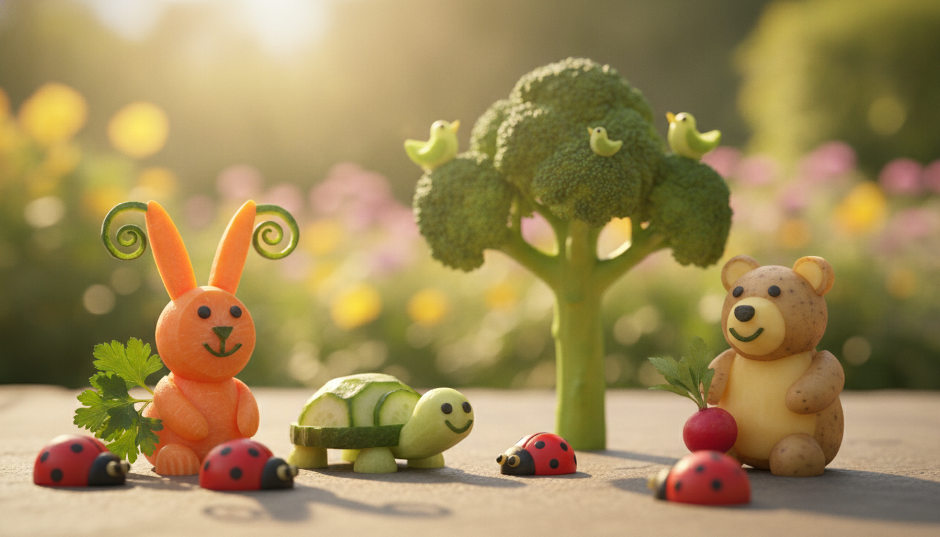 Gemüse Tiere Kindergarten Snack