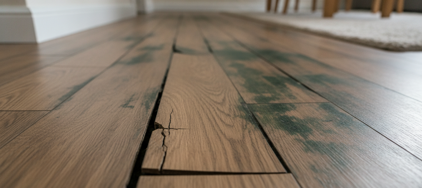 Aufgequollenes Laminat